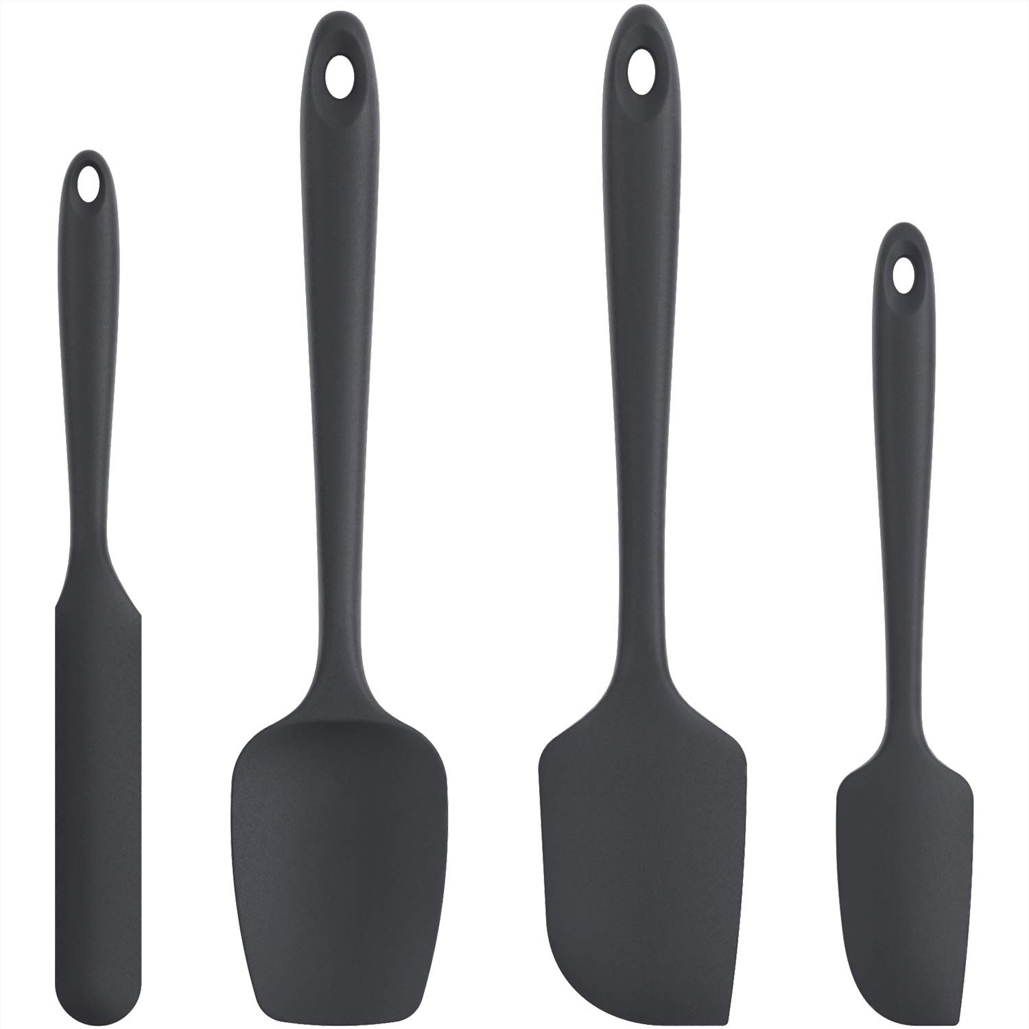 Silicone Spatula Set with 600 Degrees Fahrenheit (Black)