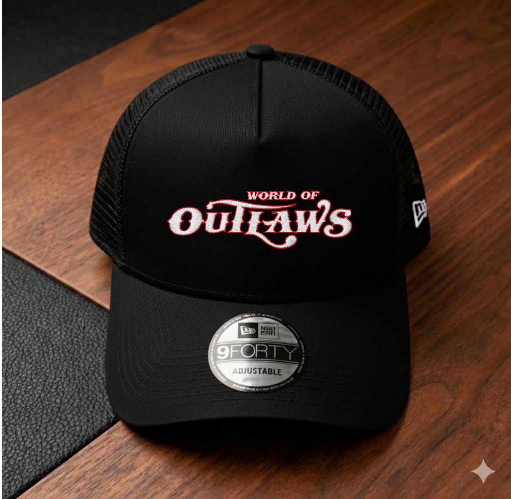 World of Outlaws Racing Embroidered Trucker Hat Mesh Adjustable Cap