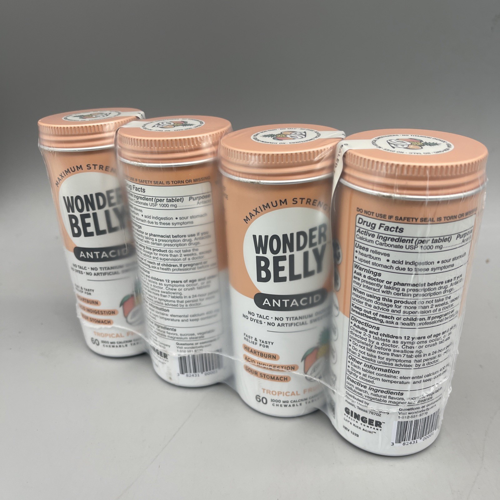 4 Pack Wonder Belly Antacid Heartburn and Instant Acid Indigestion Exp 09/26
