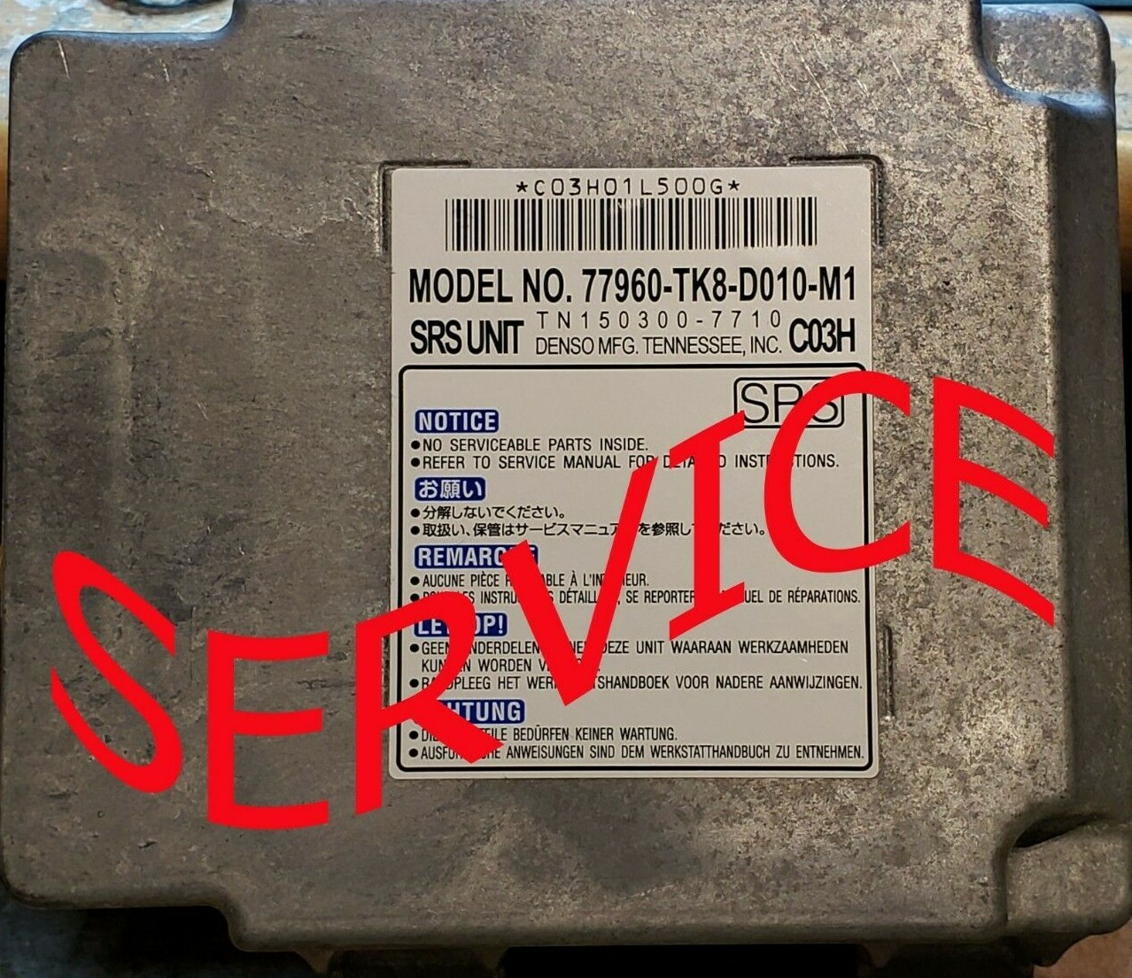2012 HONDA ODYSSET Aribag SRS Module Service, Reset, Repair 77960-tk8-d010-m1