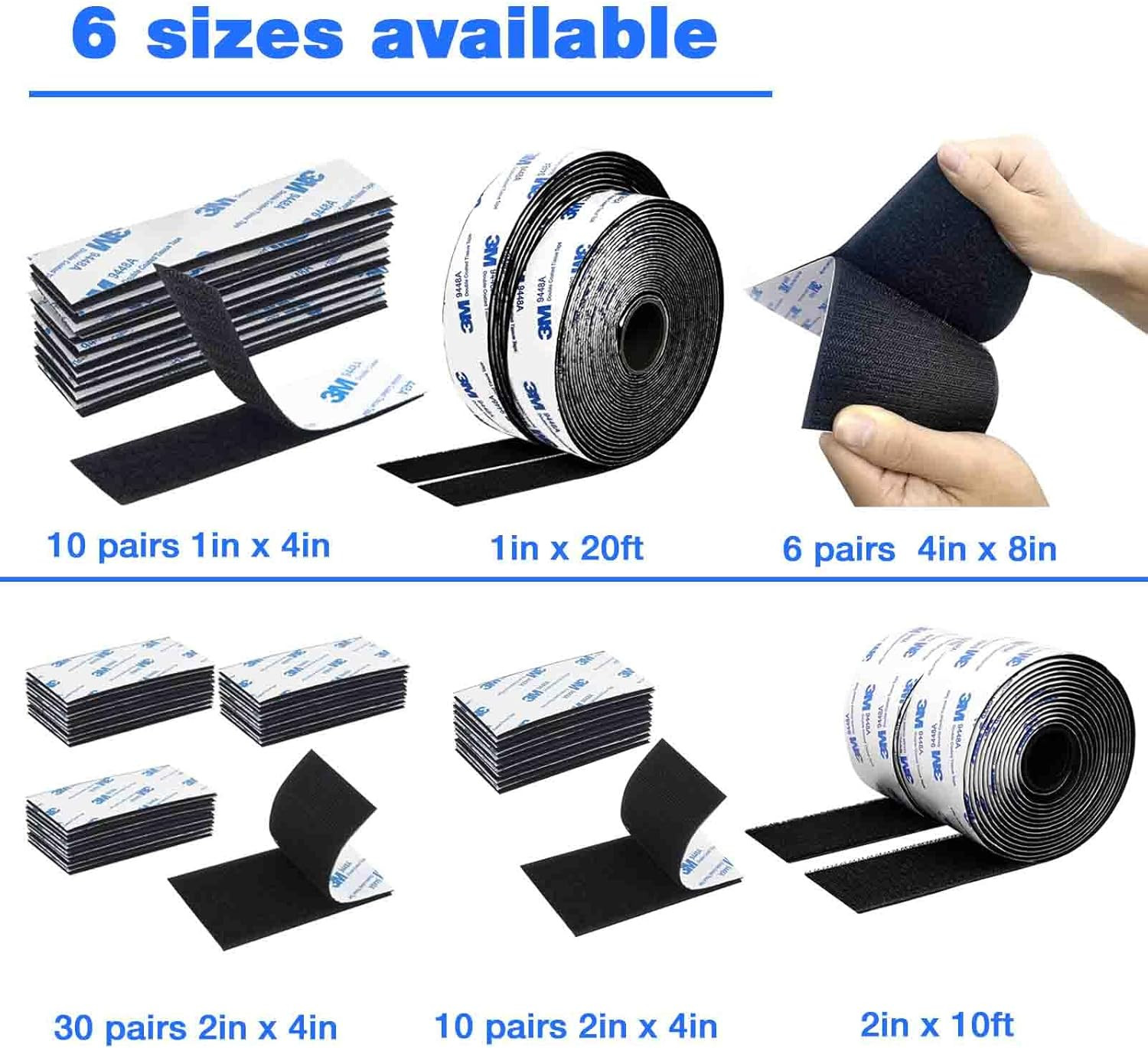 Hook and Loop Tape 1In X 20Ft, Slef Adhesive Interlocking Strip, Mounting Tape H