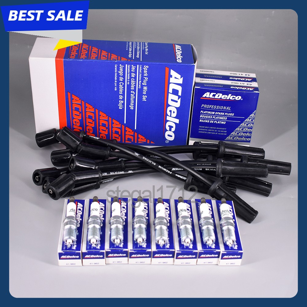 8pcs 9748HH Wires & 41-962 19299585 Spark Plugs OEM For Chevrolet 4.8L 5.3L 6.0L