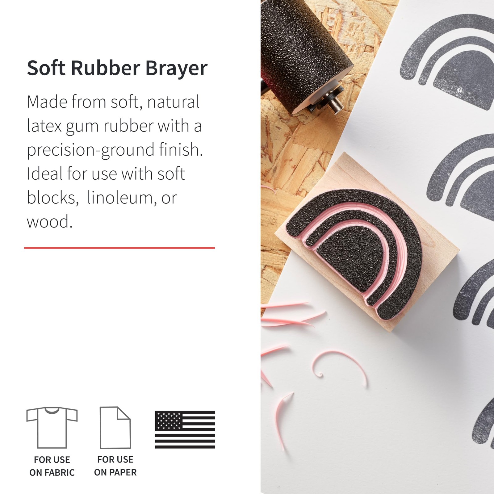 Speedball Soft Rubber Brayer, 2-Inch - Printmaking Roller Tool Kitchen