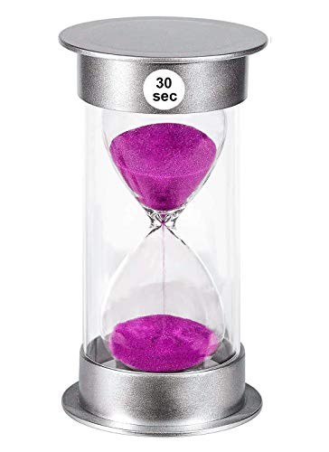 Large Sand Timer, Colorful Unbreakable Hourglass, Plastic Sand 30 Sec Purple