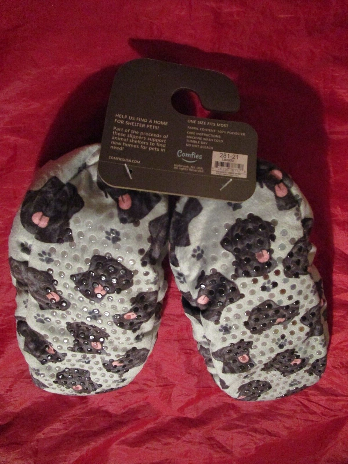 New Comfies Labrador Slippers One Size Fits Most Nonskid Bottom