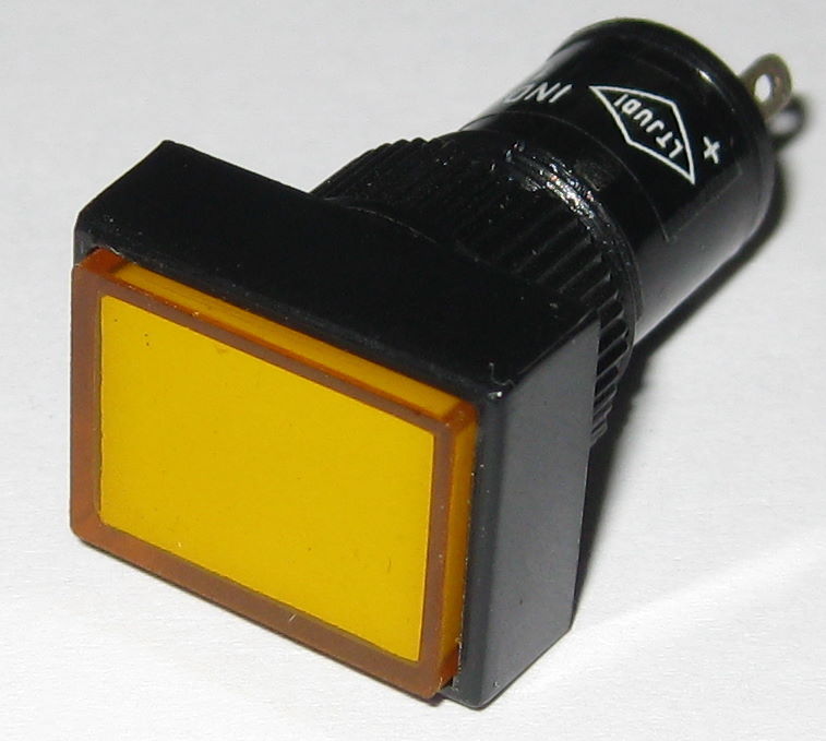 5 X Panel Mount Rectangular LED Indicator - Amber - Plastic Case - 3 to 12 V DC
