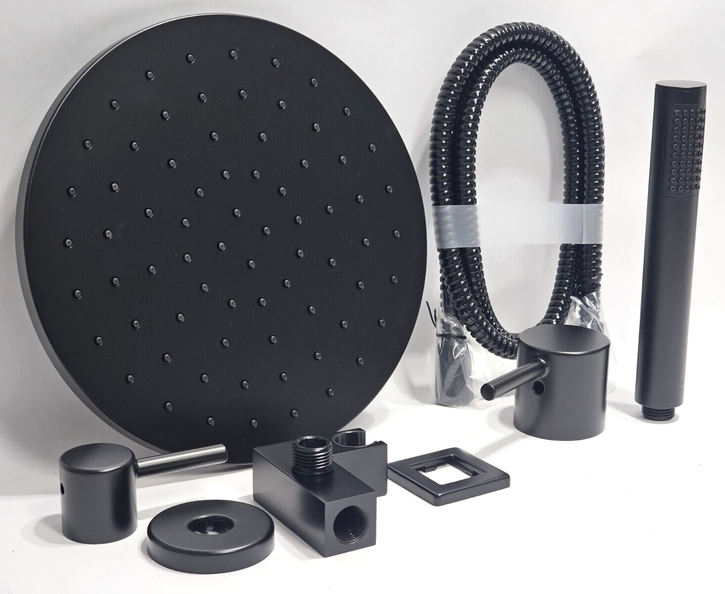 MATE BLACK ROUND SAUSET SET 10" RAIN FALL ROUND SHOWER HEAD W/ HANDHELD SPRAY