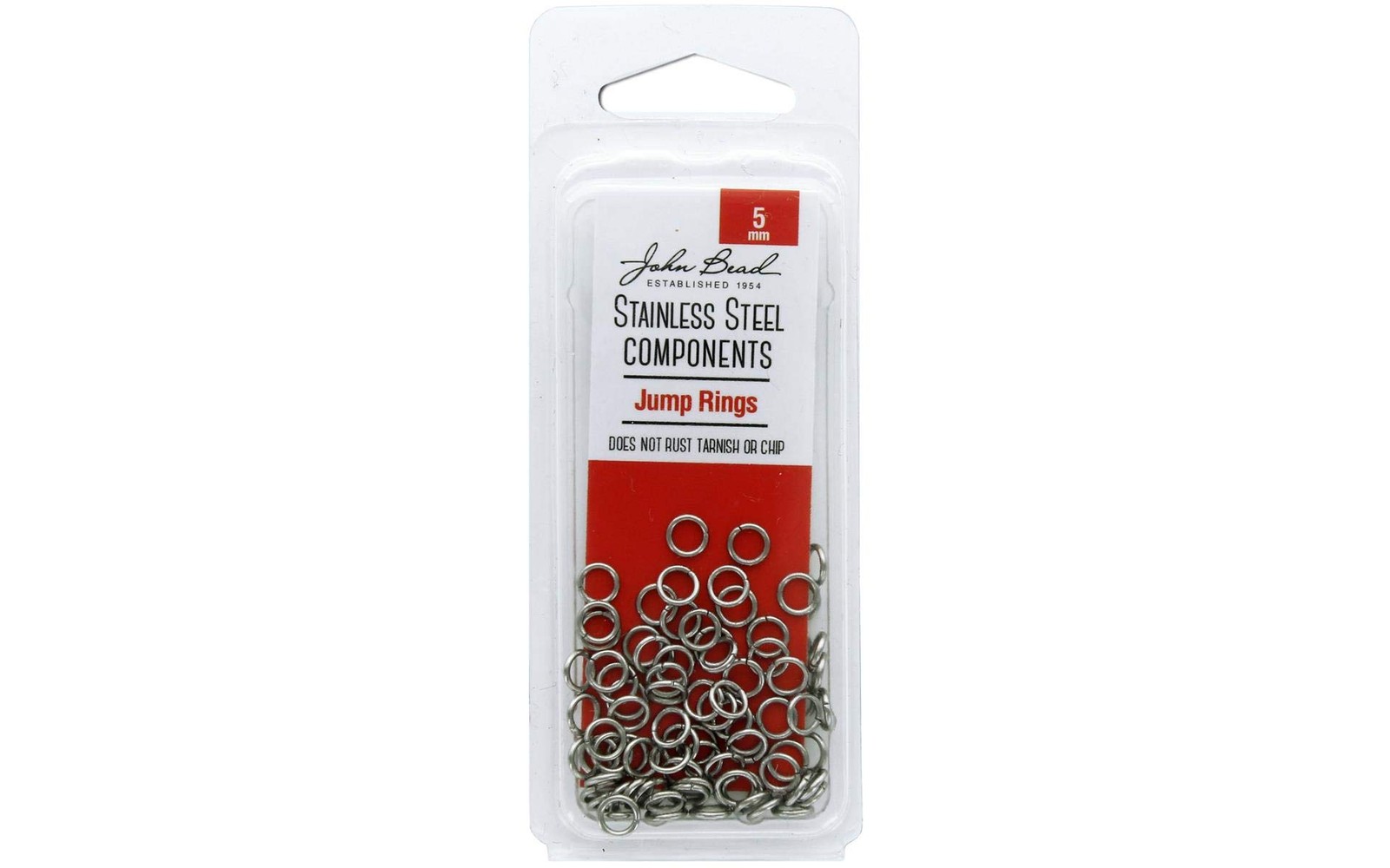 John Bead Jump Rings 5mm 100pcs Stainless Steel Jewelry Findings DIY Supplies
