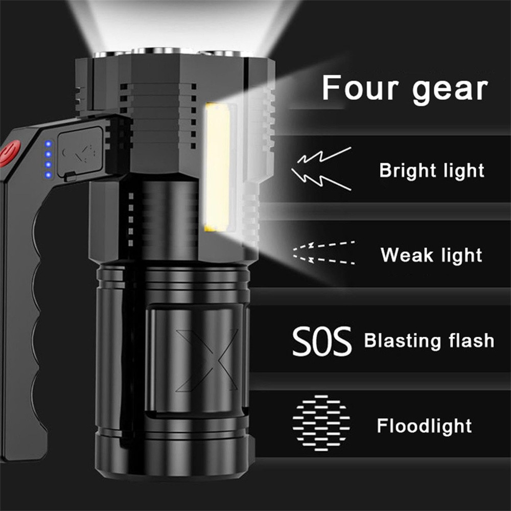 2000000 Lumens Super Bright LED Tactical Flashlight Rechargeable LED Work Light
