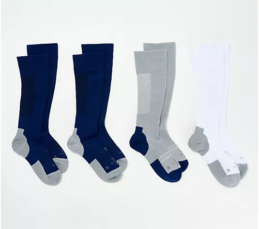 Tommie Copper 4Pk ErgotFit Compression OTC Socks Navy - X-Large