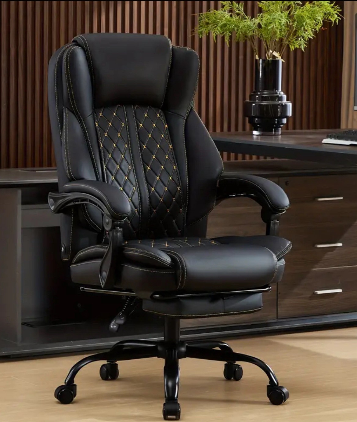 3D Massage Tall Leather Chair Heavy-Duty With Foot-Rest Reclining & Swivel Base