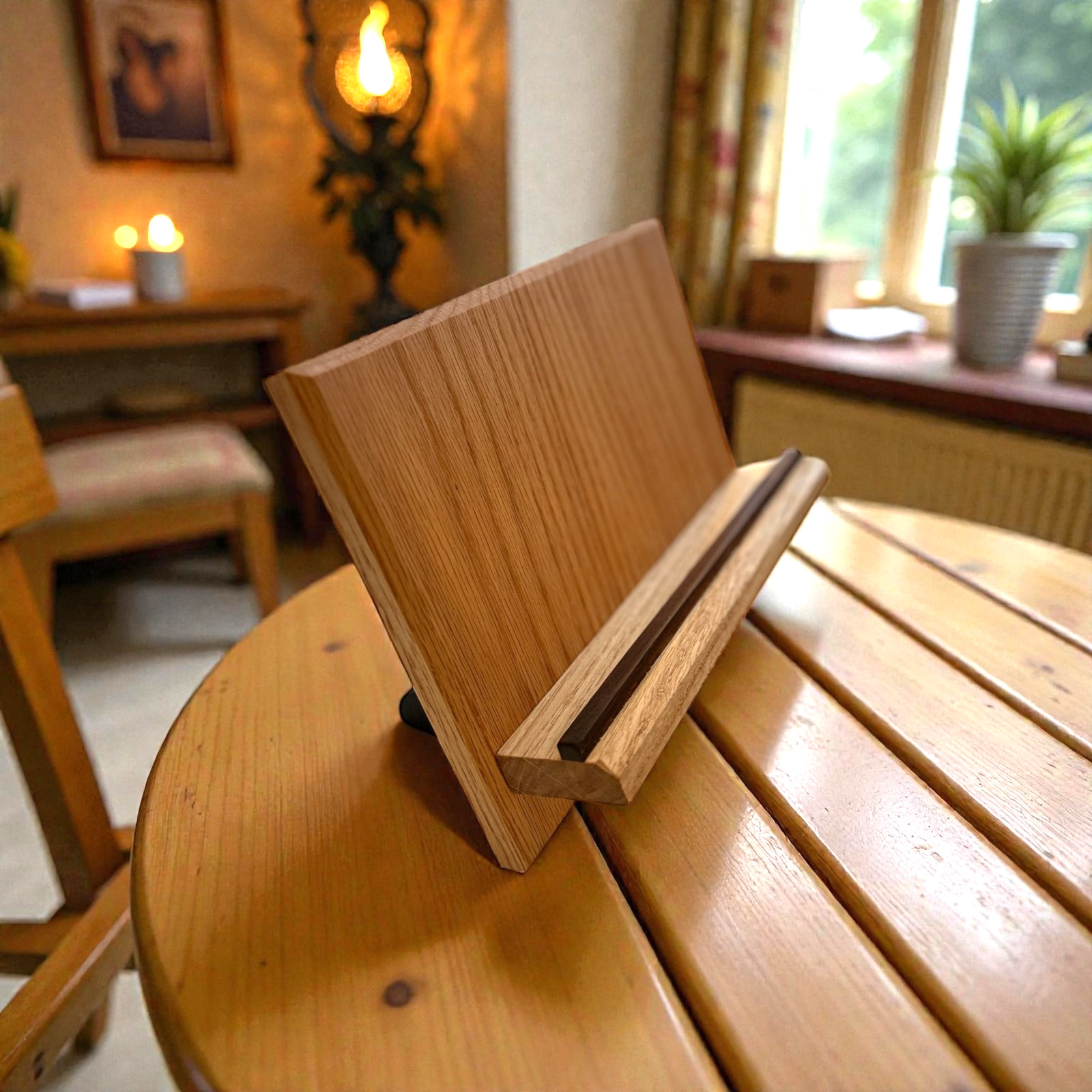 Handcrafted Wooden iPad | Book Stand – Bookmatched Red Oak, Rosewood