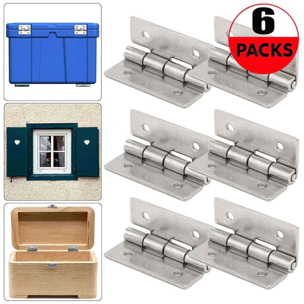 6PCS Stainless Steel Cooler Hinges Screws Replacements for Igloo Cooler Parts