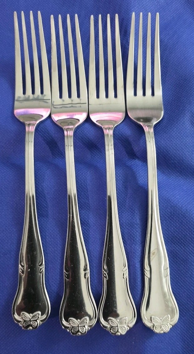 The Pioneer Woman Alex Marie Butterfly Stainless Flatware Lot Of 4 Dinner Forks
