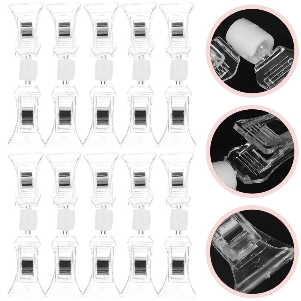 10Pcs Double Sided Price Clips Rotatable Sign Holders White