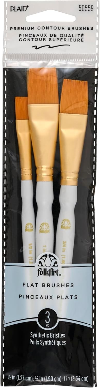 FolkArt Nylon Brush Set 50559 Brown 3-Piece)