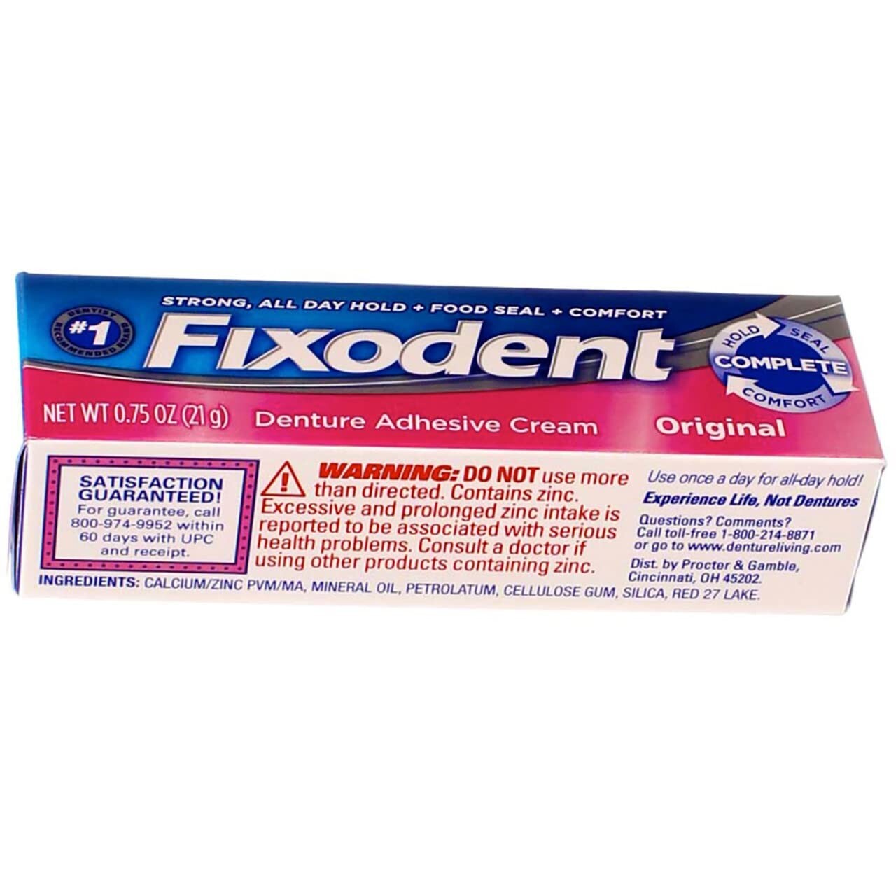 4 Pack Fixodent Complete Denture Adhesive Cream, Original, 0.75 oz