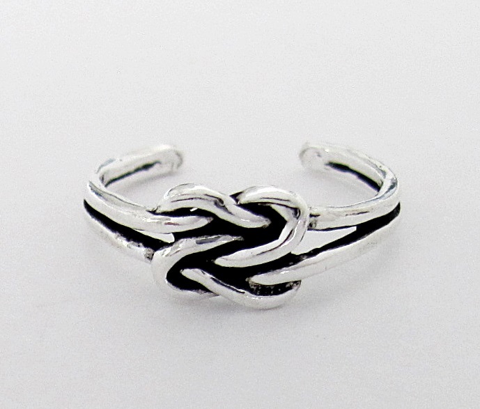 Sterling Silver love knot adjustable toe ring