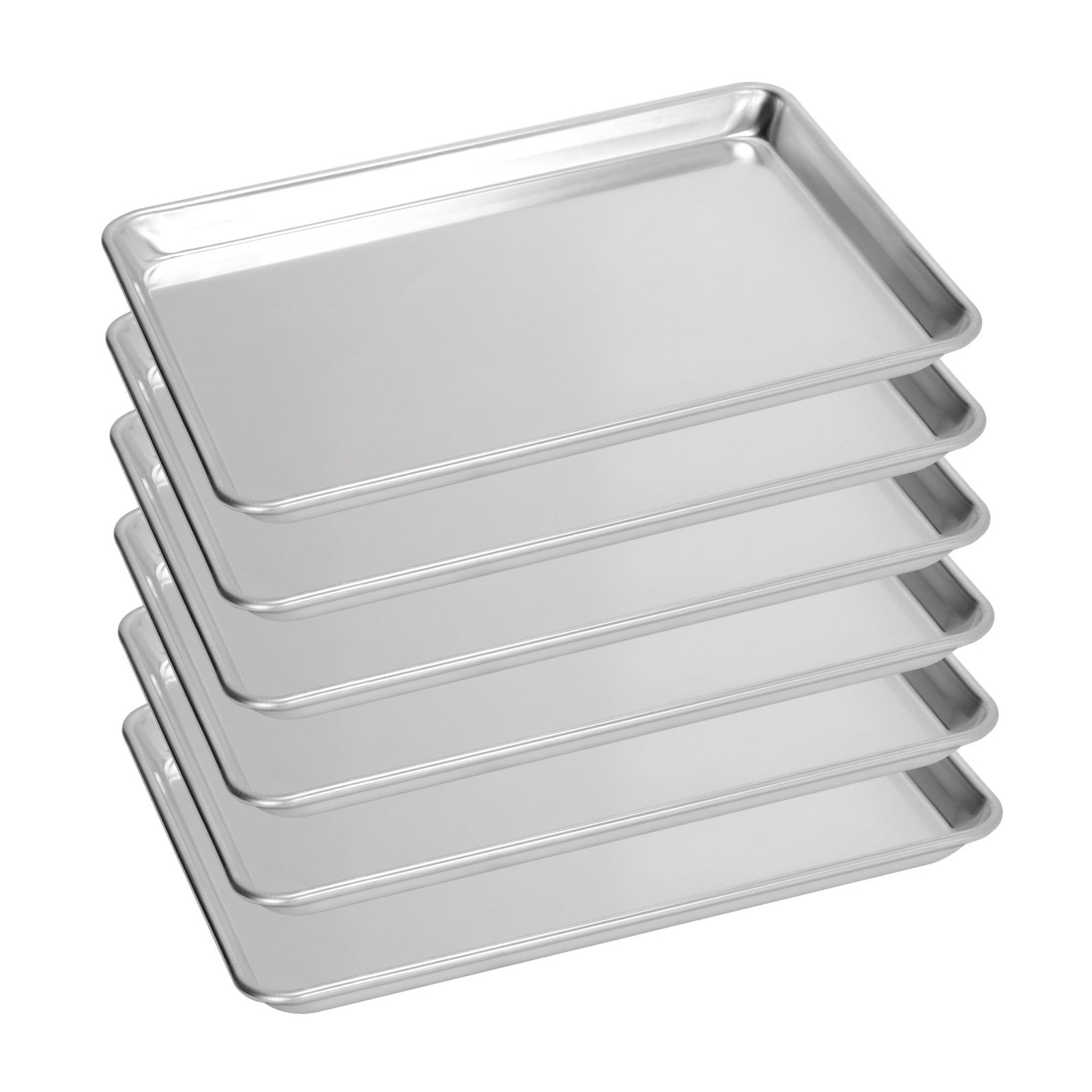 6 Pack Big Size Baking Sheet Pan, Aluminum Commercial Cookie Sheet Pan, Durab...