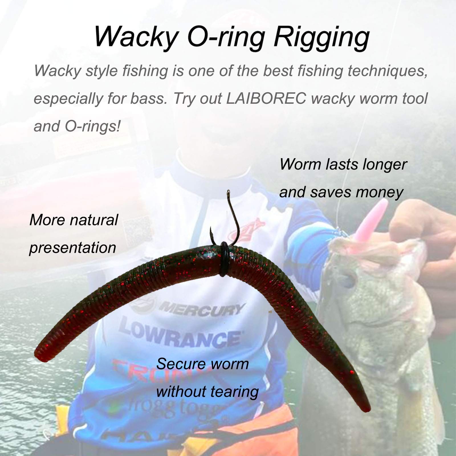 Wacky Rigging Worm Tool O-Rings 200pcs for Fishing Bait Rig Soft 10mm, Black