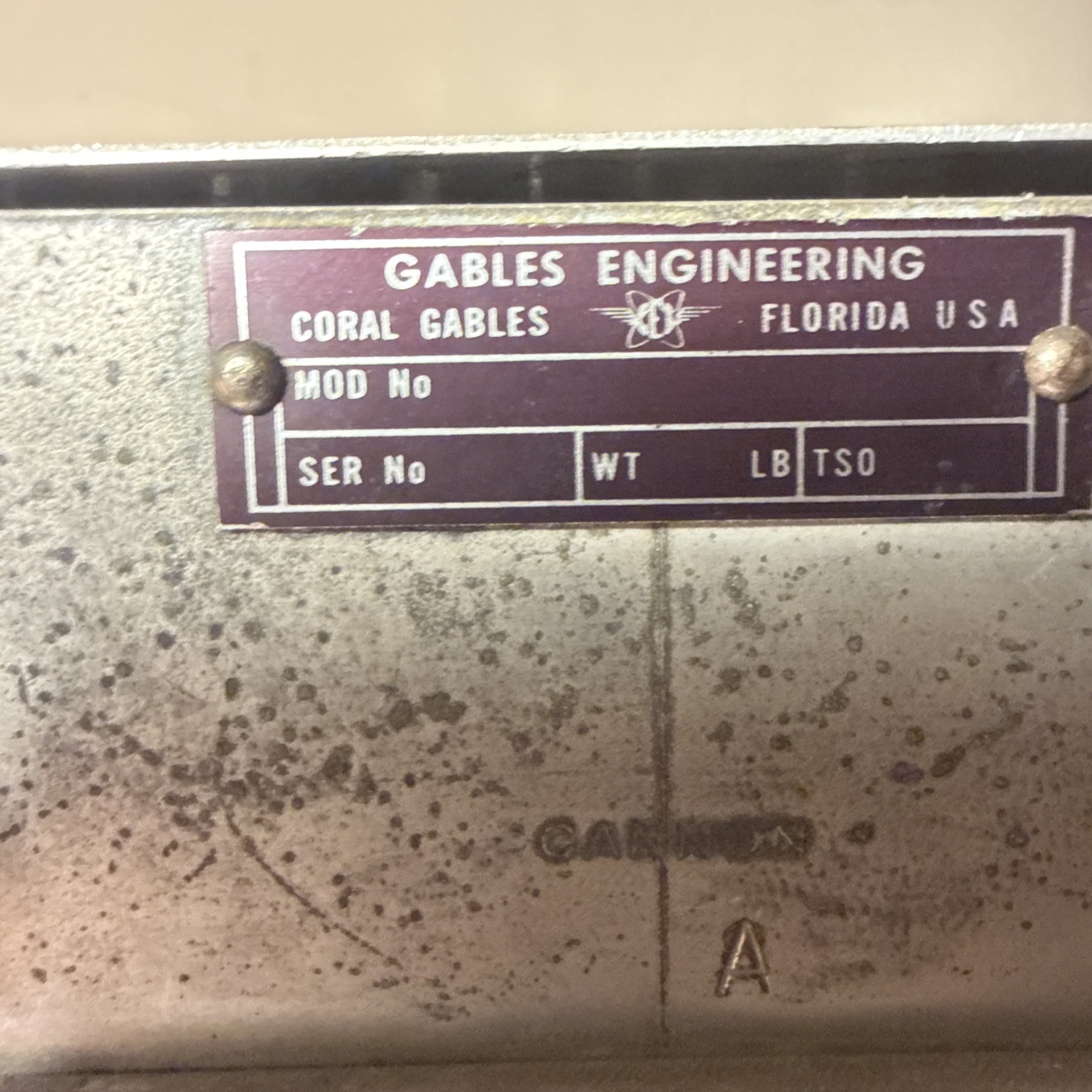 Vintage Aviation Gables Engineering Audio Control Panel PN: G-586-11