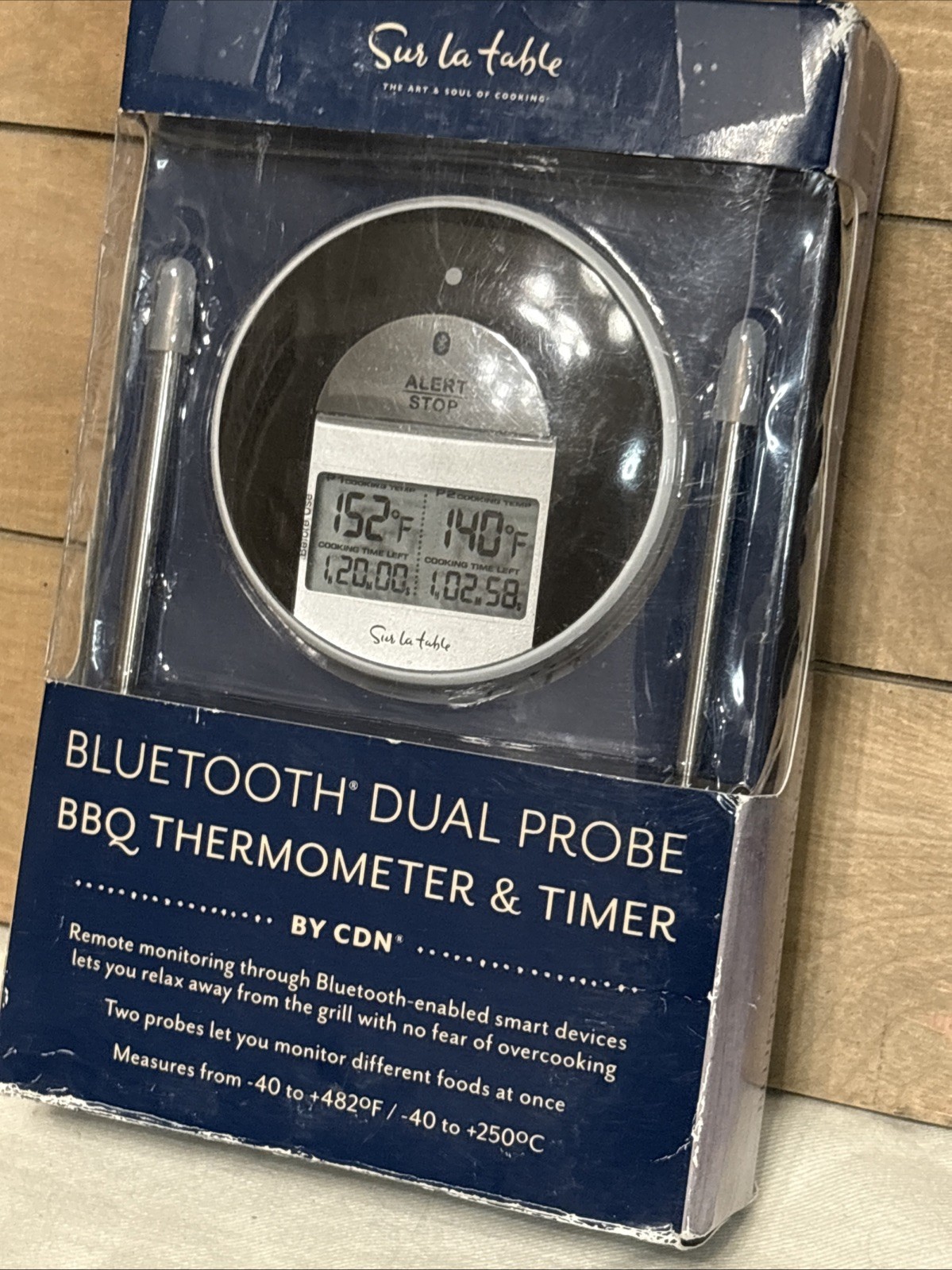 Sur La Table CDN BT482 Bluetooth Dual Probe BBQ Thermometer & Timer New Open Box