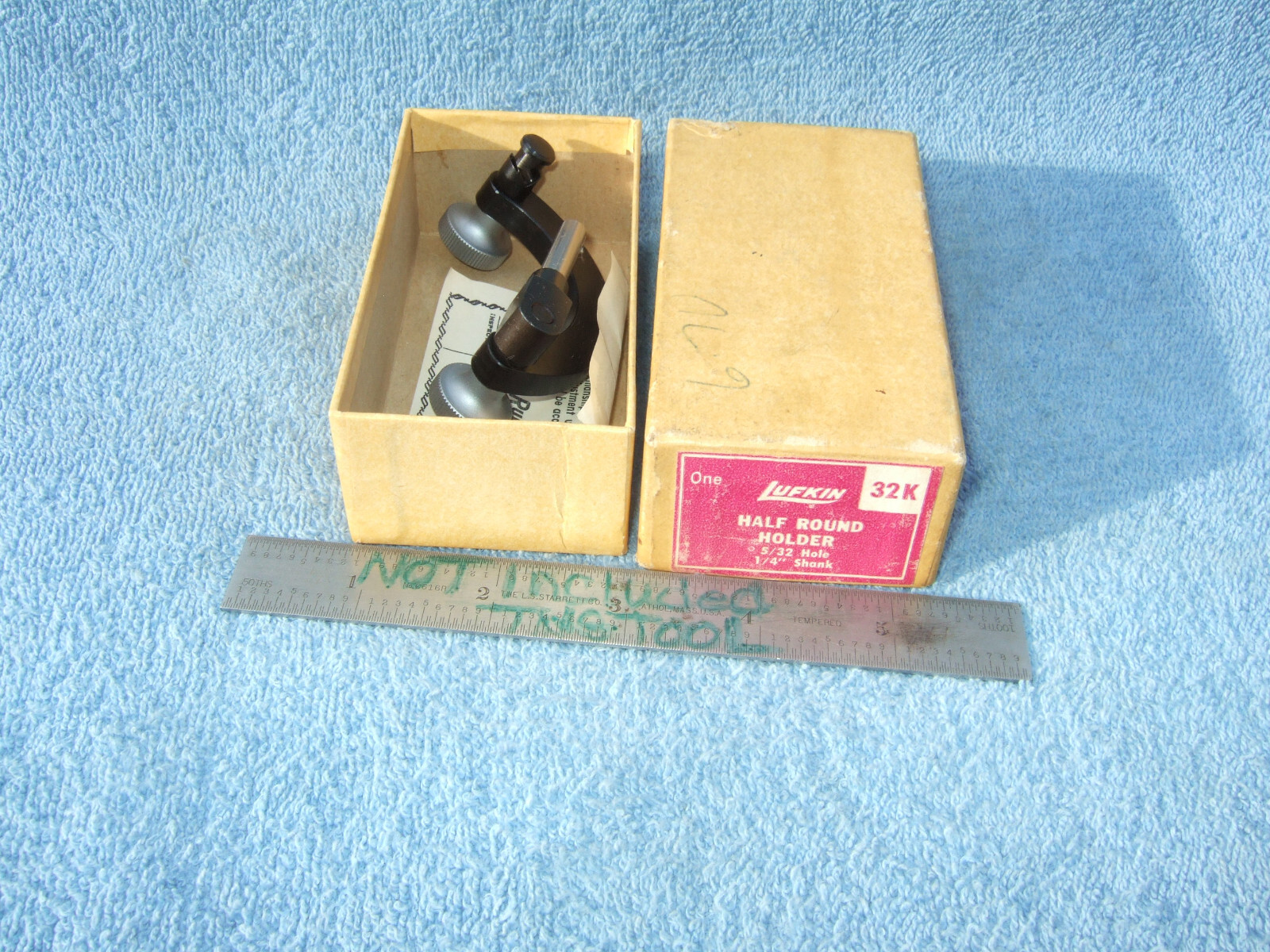 LUFKIN HALF-ROUND HOLDER 32K  VINTAGE OLD USED MACHINIST INSPECTION JIG-GRINDER