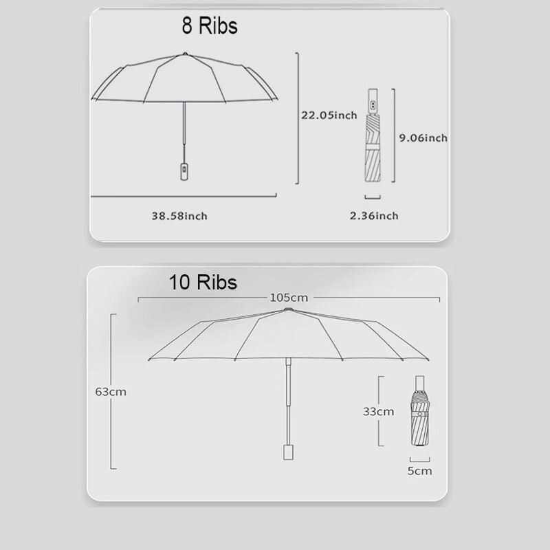 Automatic Umbrella Sun and Rain Anti-UV Windproof 3 Folding Compact Umbrella