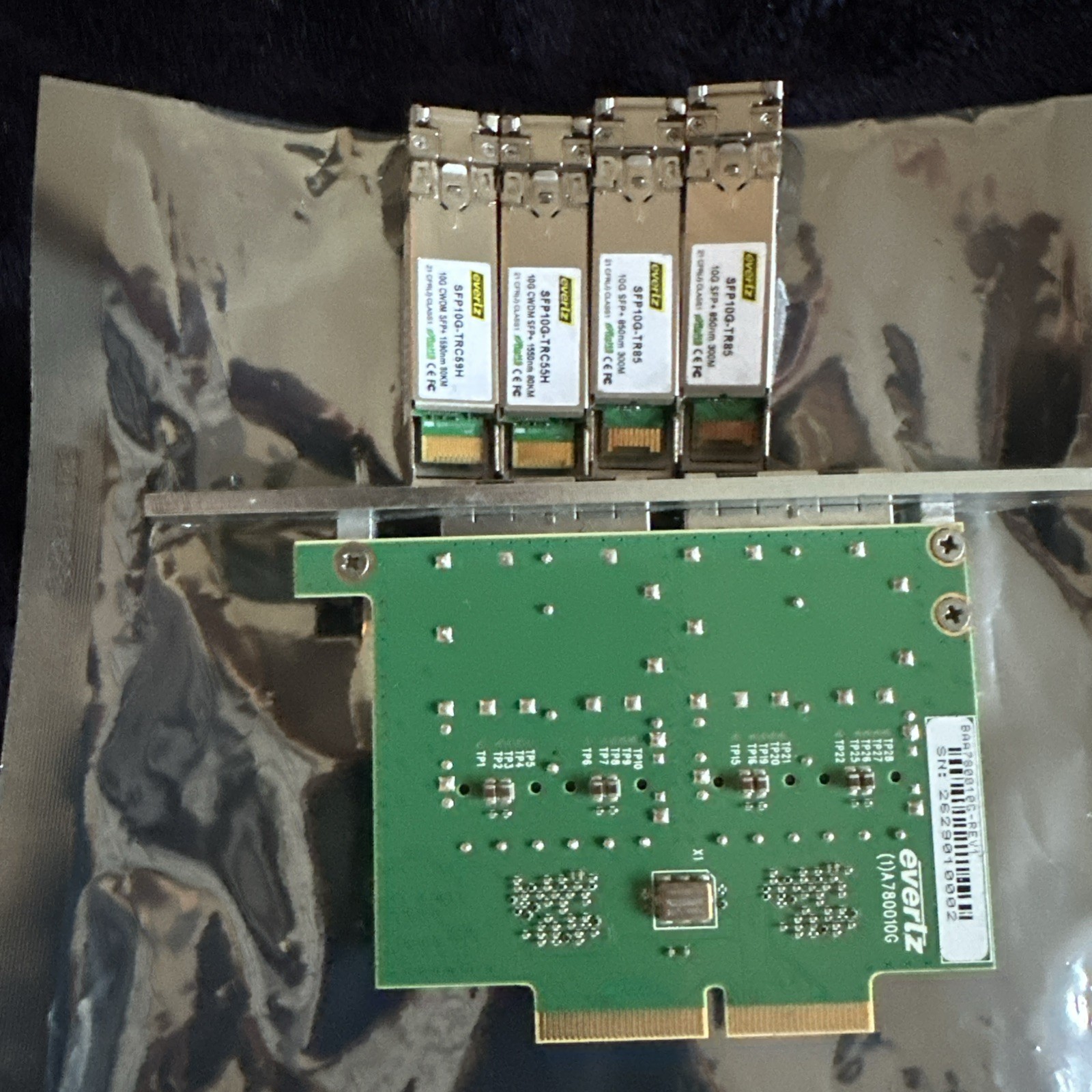 Evertz 770800-2-10g w/ SFP10G-TRC55H SFP10G-TRC59H 10G CWDM SFP+