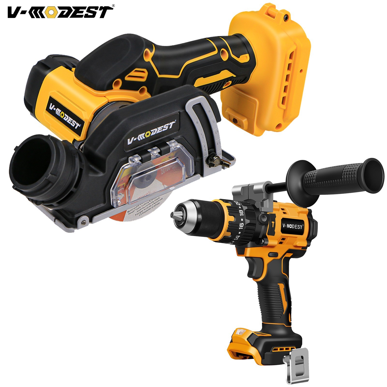 1/2"Cordless Hammer Drill/3 in Cut-Off Tool Combo Kit For DEWALT 20V MAX Battery