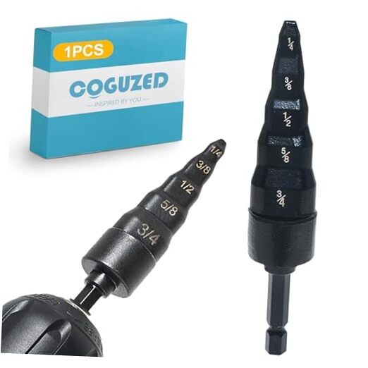 CoguZed 5-in-1 HVAC Swage Tool Kit – Copper Pipe Expander Drill Bit Set for