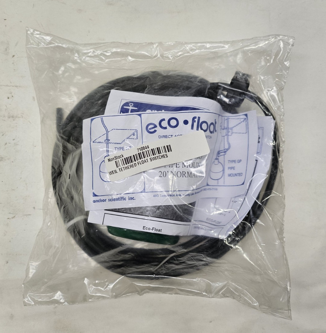 Eco-Float GP20NO Switch  20' Cable NO Norm Open Pipe Mount W/Clamp