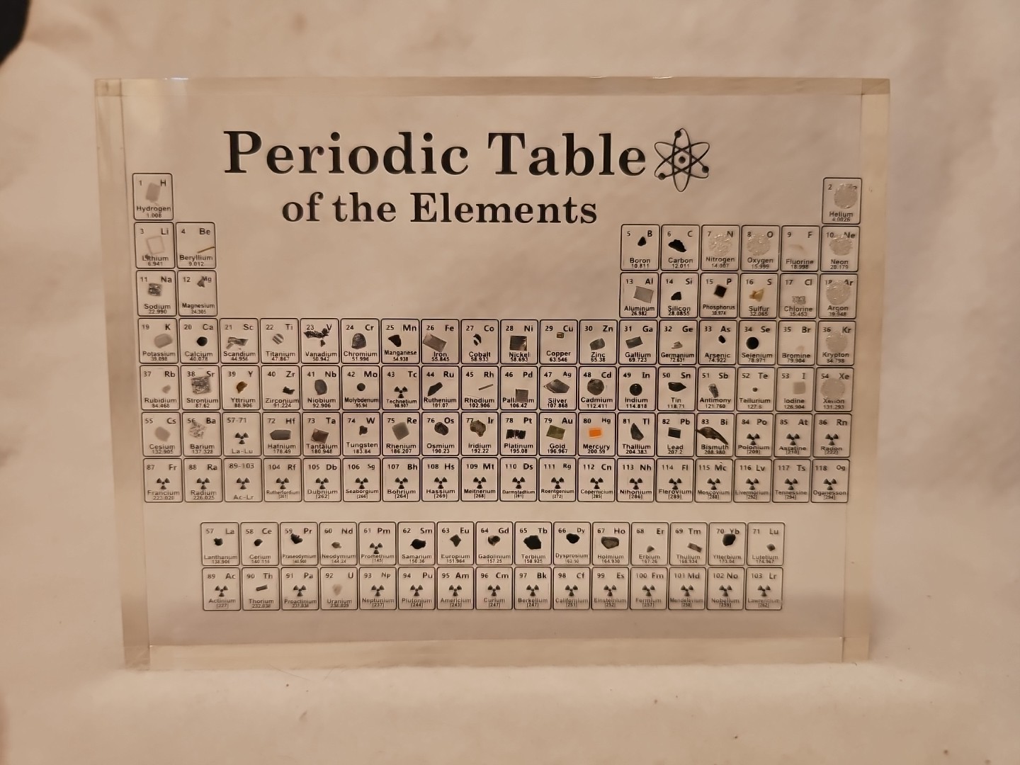 Periodic Table of Elements Acrylic Desk Paperweight/Learning Tool