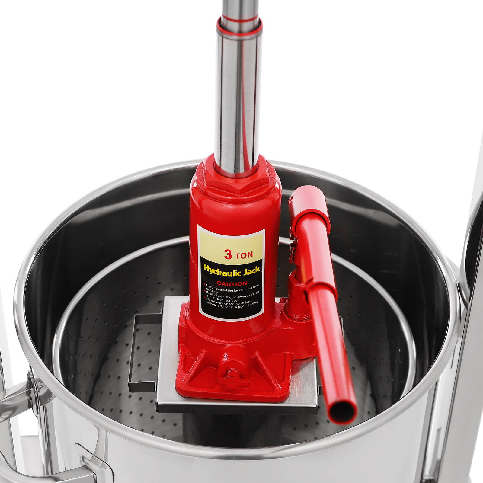 Fruit Wine Press, Stainless Steel Hydraulic Jack Press Extractor Silver