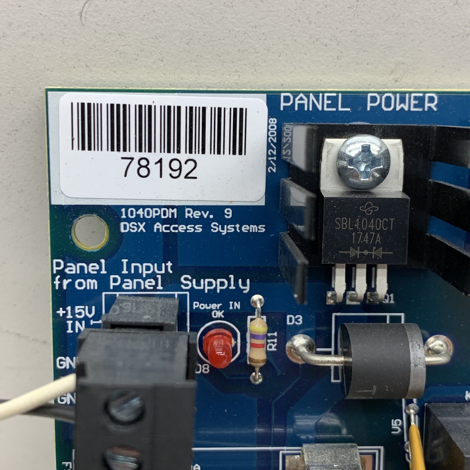 DSX Access Systems DSX-1040PDM Access Control Unit Subassembly 4A 15VDC