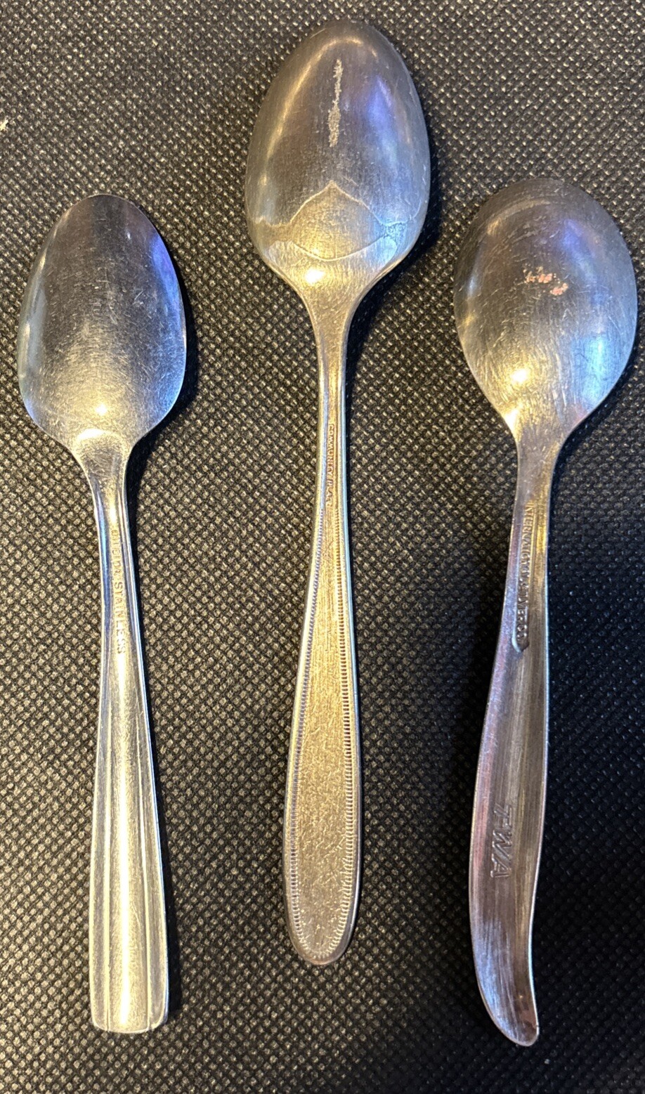 3pc Antique Silver Sooons, Oneida, Community & International