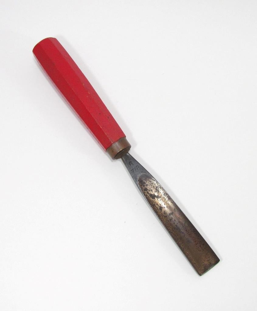 VTG No 6 Gouge Chisel 7/8" Made in Italy Sculpture Associates Wood Chisel Red
