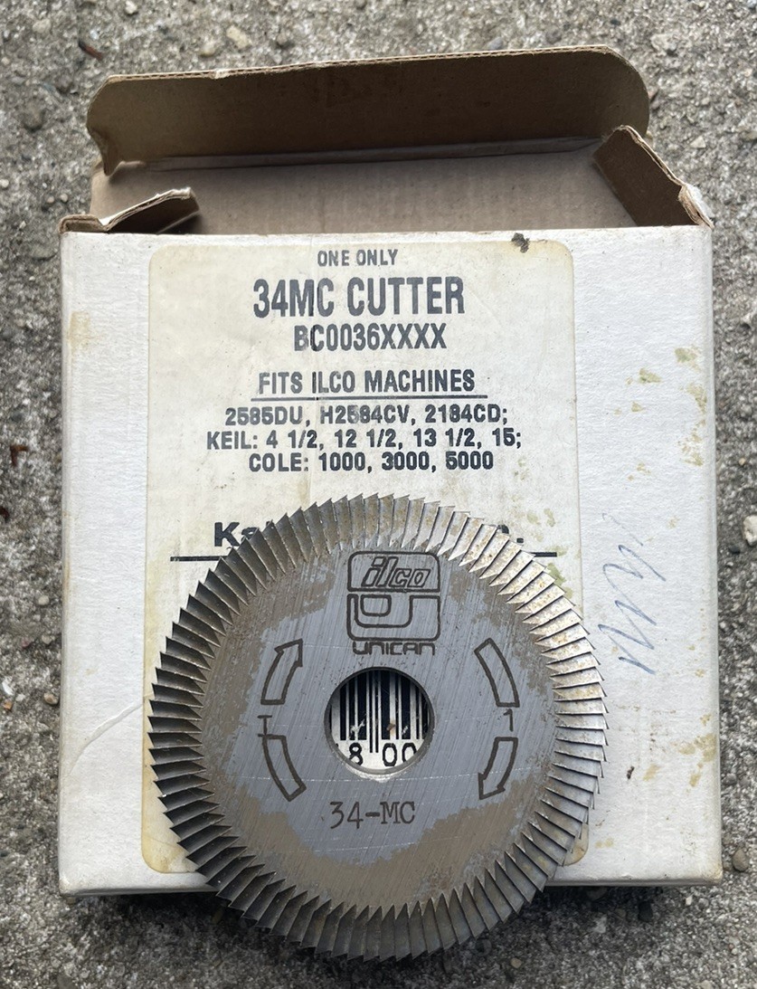 NEW NOS Ilco 34-MC 34MC Key Machine Replacement Cutter Cutting Wheel