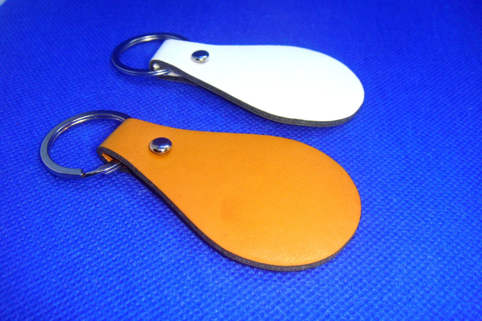 #2 Two COLORS PU Leather Key Fob Blank KEY RING DIY Laser Engraving WRITE OK