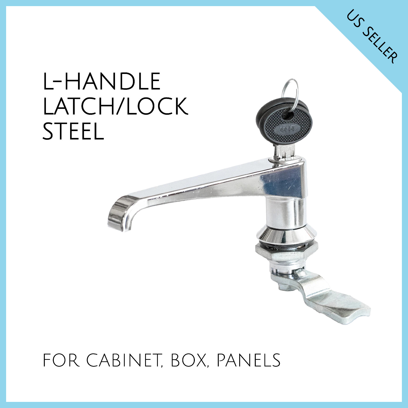 L HANDLE LATCH/LOCK ZAMAK FOR CABINET, BOX, PANELS # 111.1.1.01.42