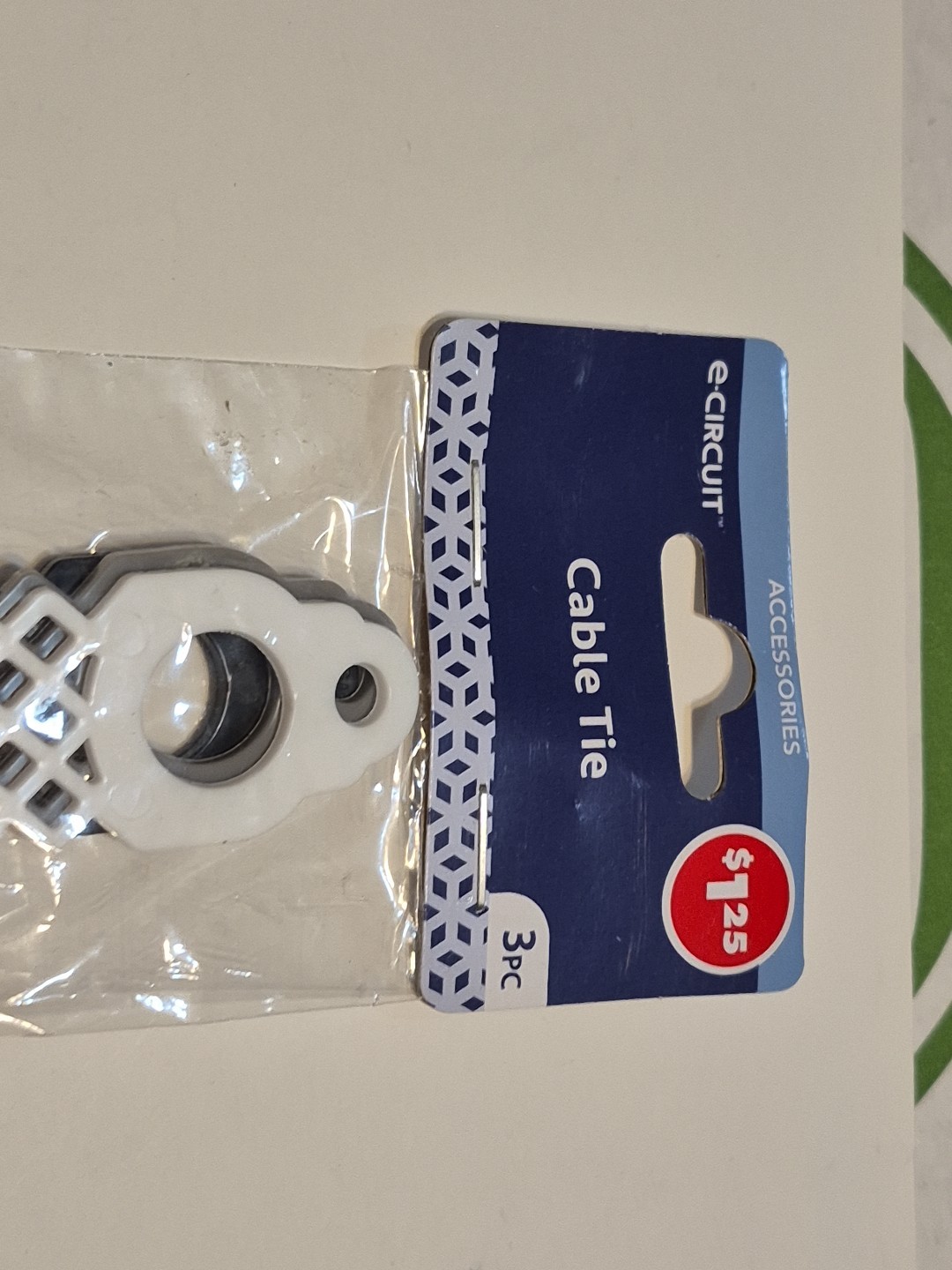 Cable Tie 3pc White Black Grey E-circuit