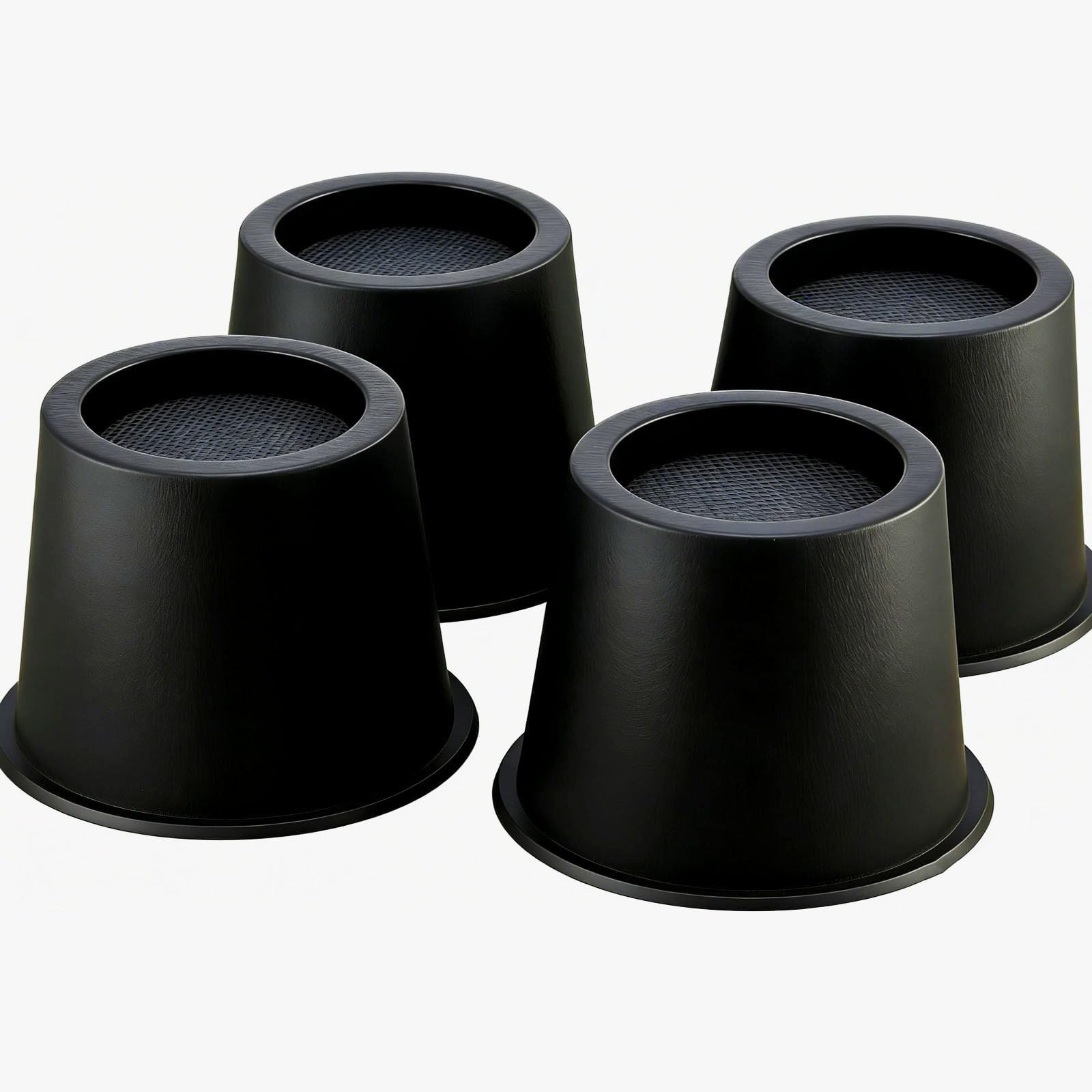 4 Pack Bed Risers, 4 Inch Furniture Risers Heavy Duty, Round Furniture Lifts ...