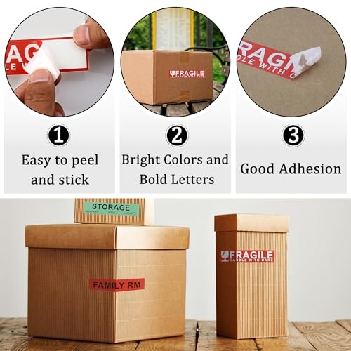 Home Moving Labels for Boxes, 480pcs 4.5"x1" 30 Sheets Removable Strong