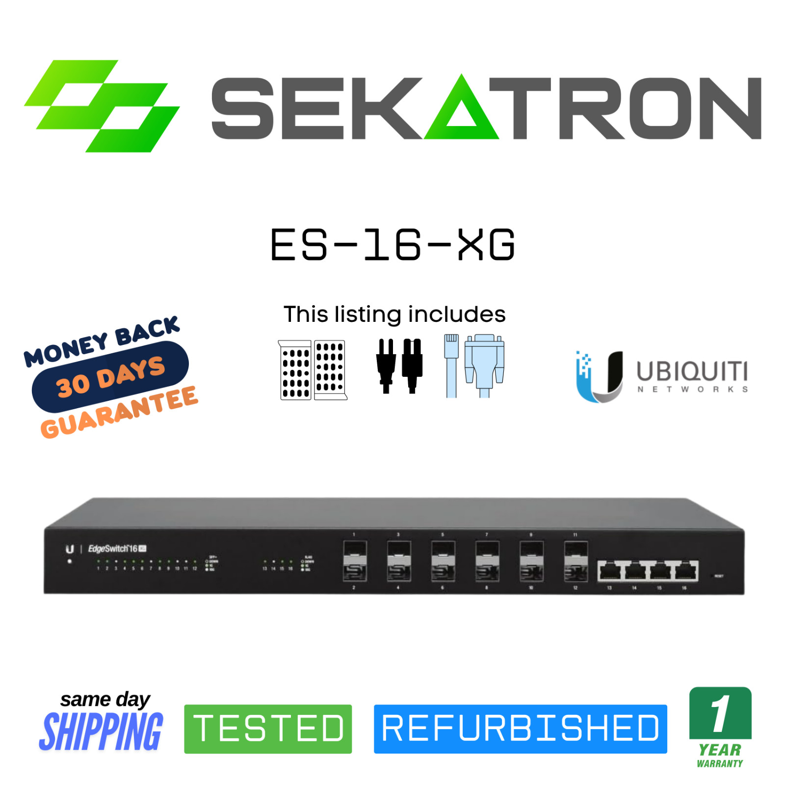 ♻️ Ubiquiti ES-16-XG EdgeSwitch 16-Port 10GbE Managed Switch ⚡Fast Ship
