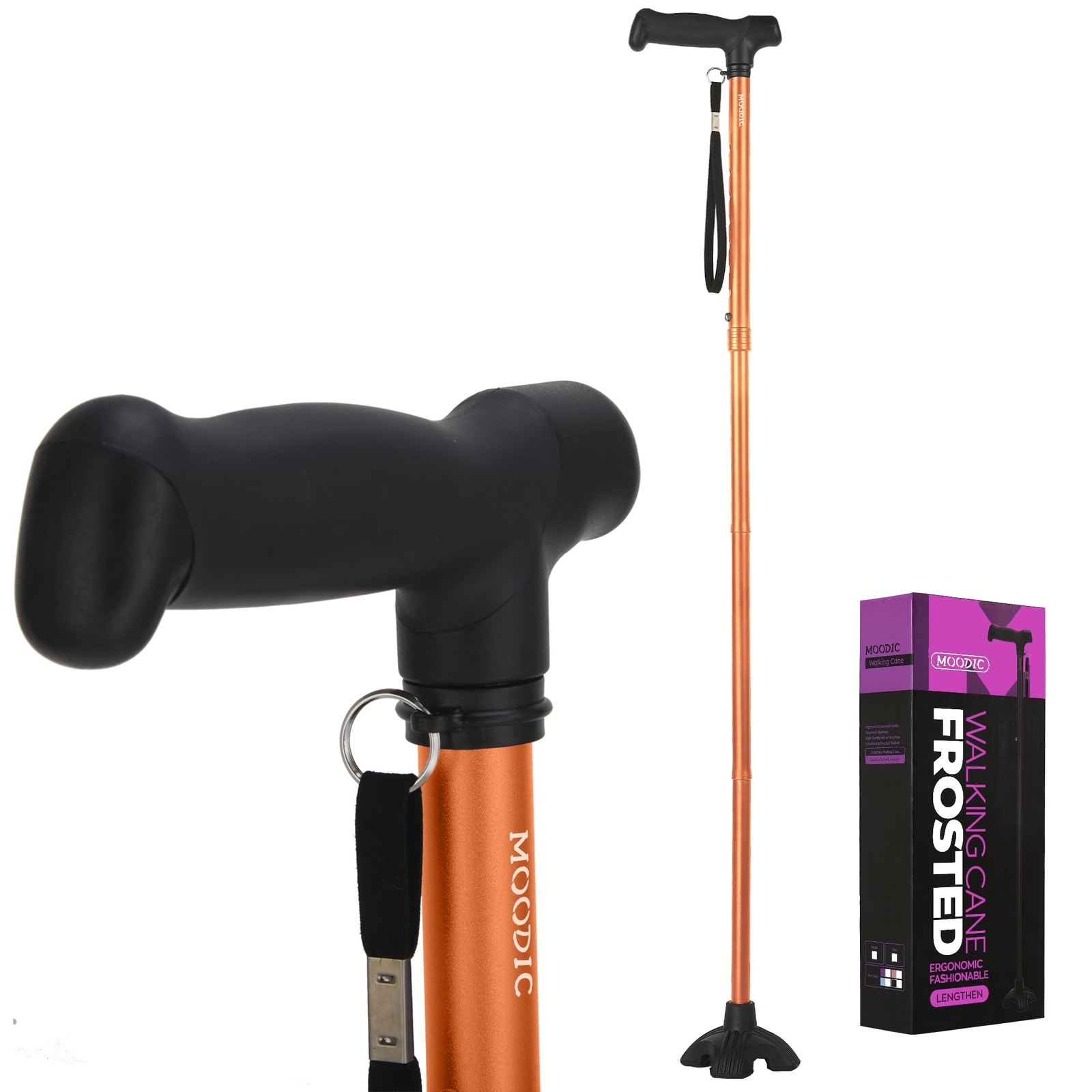 Walking Cane for Men and Women Extended Grip Solid Base Foldable Adjustable H...