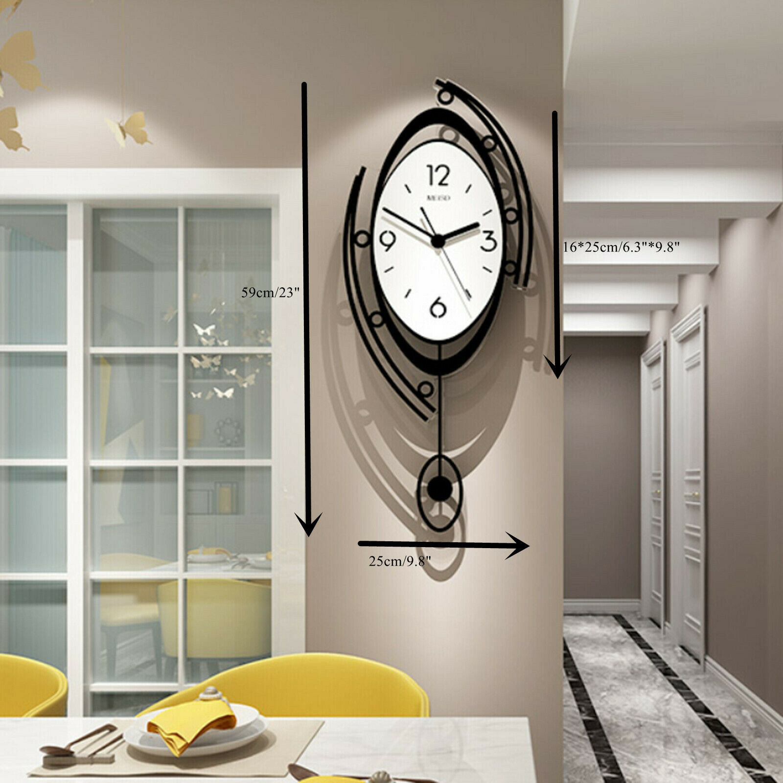 Wall Clock Modern Luxury Nordic Style Metal Clocks Home Decor Art  Living Room