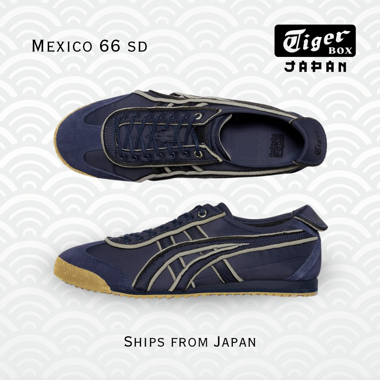 AUTHENTIC ONITSUKA TIGER MEXICO 66 SD PEACOAT/PEACOAT + FREE GIFT KIT!