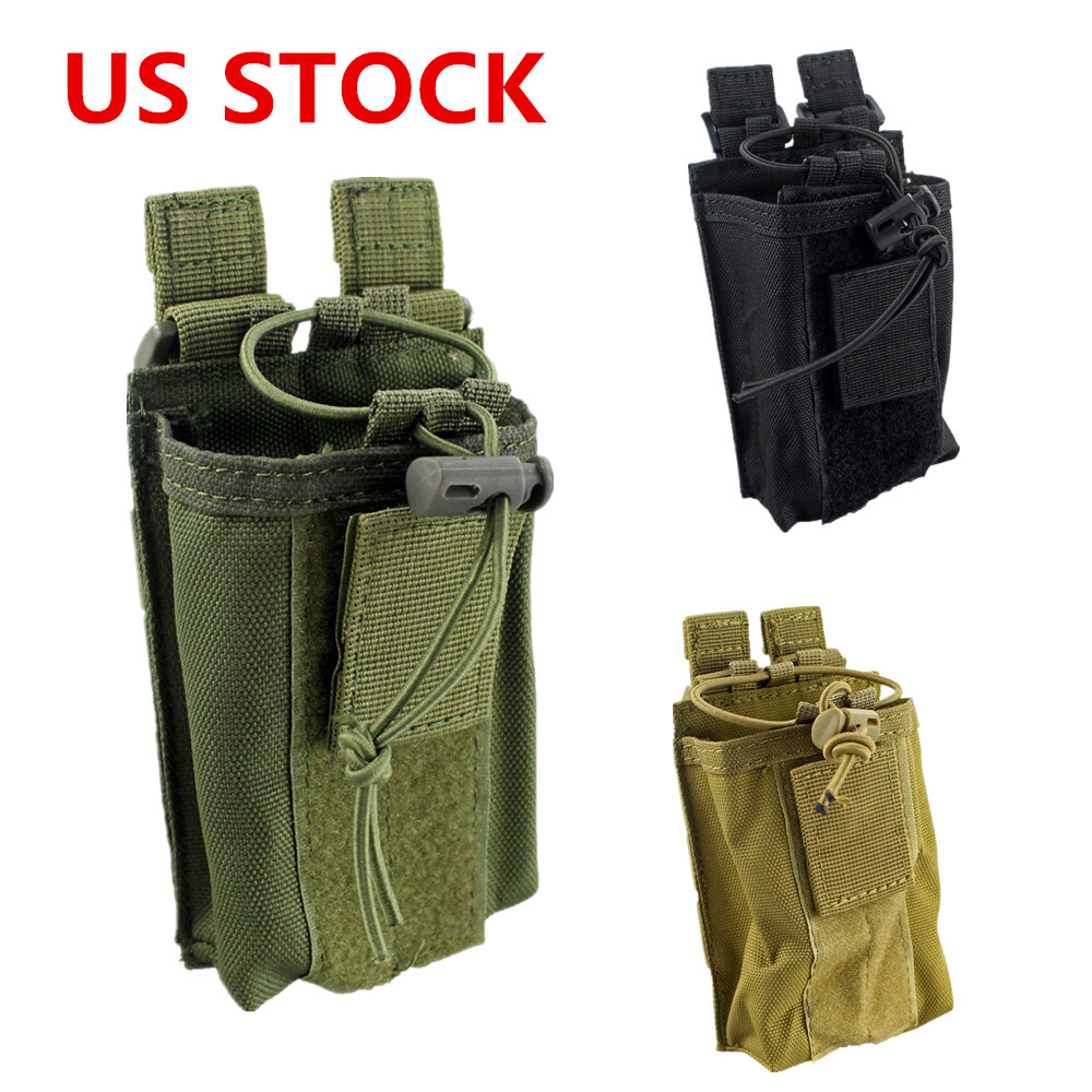Outdoor Tactical Molle Radio Holder Bag Military Walkie Talkie Magazine Pouch