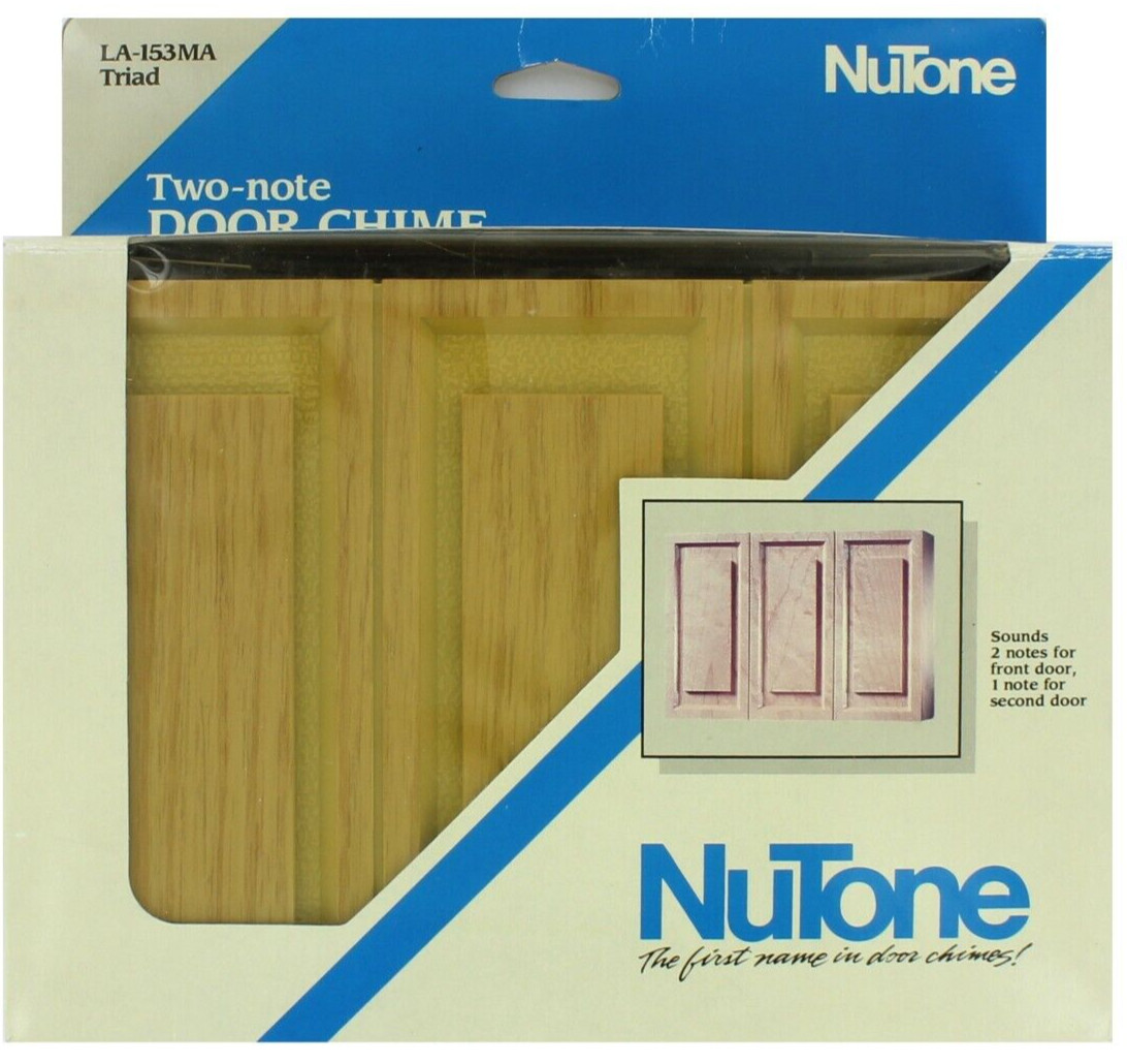 1 Pc NuTone LA153MA Triad Two-Note Wired Door Chime Natural Wood Finish