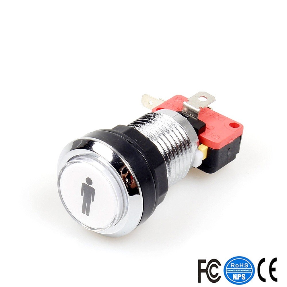 silver plated arcade button led illuminated push button start button coin button